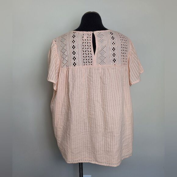 Ella Moss Pink Blouse Top Plus Size XXL Lace Cottagecore Flounce Romantic Girly - Picture 4 of 12